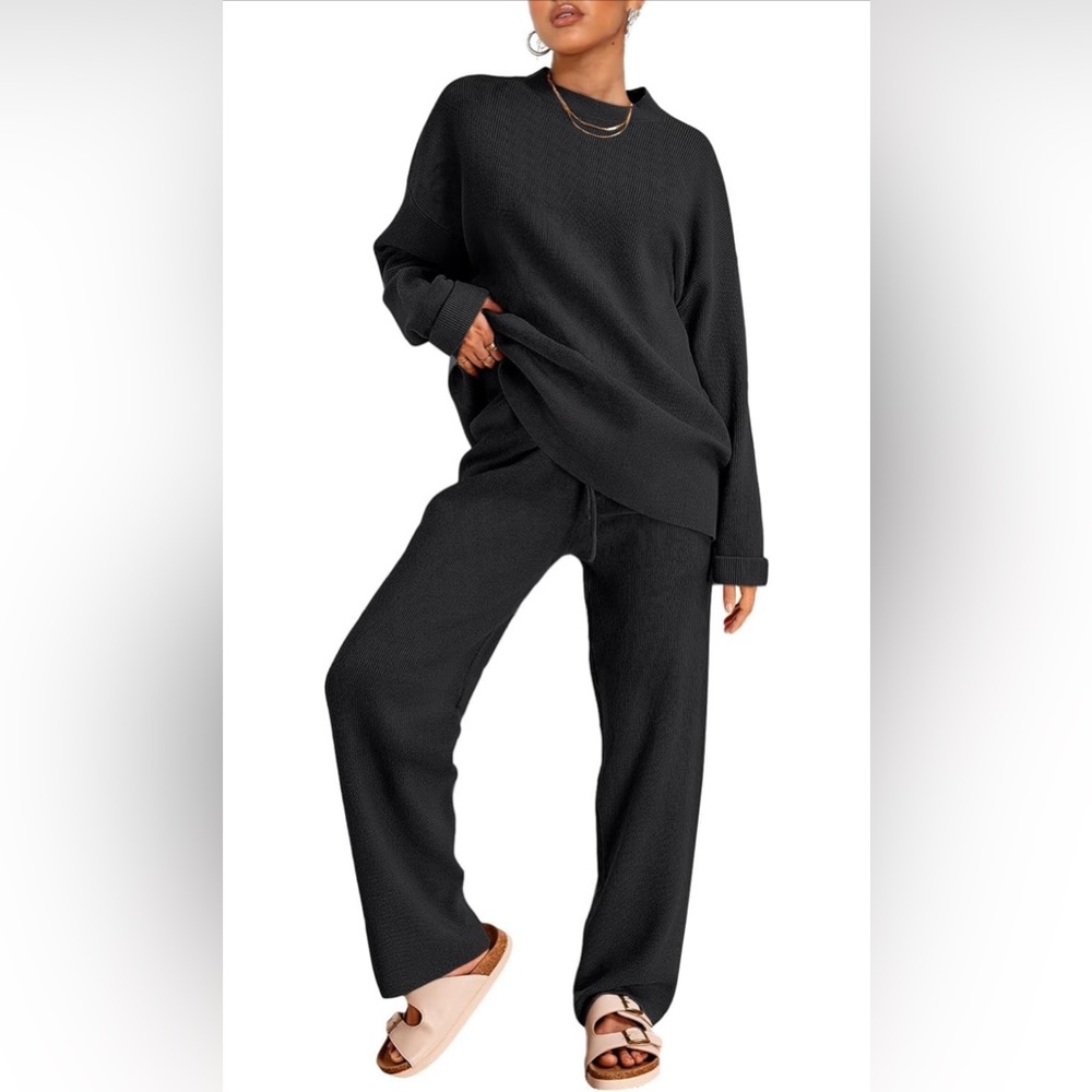 Two Piece Oversized Cozy Knit Sweater Set XL NWT